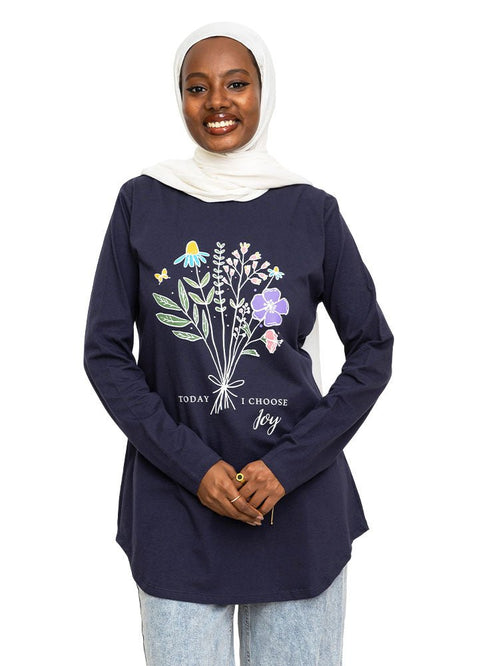 Indigo Printed Long - Sleeve Design 17 - Khotwh